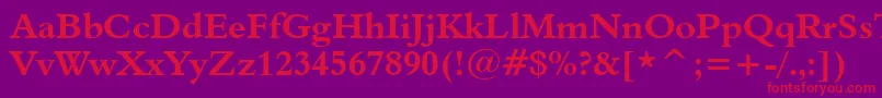 Aldine401BoldBt Font – Red Fonts on Purple Background