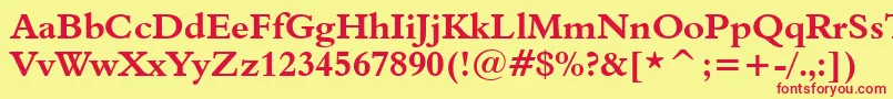 Aldine401BoldBt Font – Red Fonts on Yellow Background