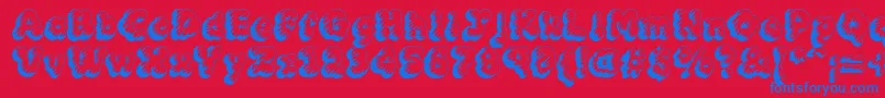 MckloudTempest Font – Blue Fonts on Red Background