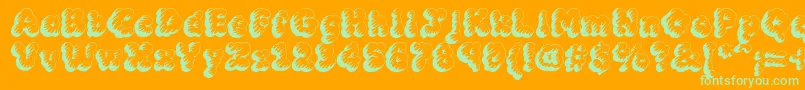 MckloudTempest Font – Green Fonts on Orange Background