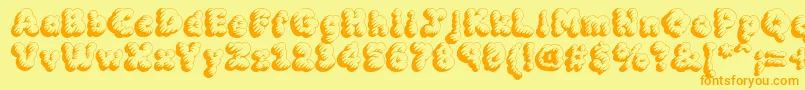MckloudTempest Font – Orange Fonts on Yellow Background