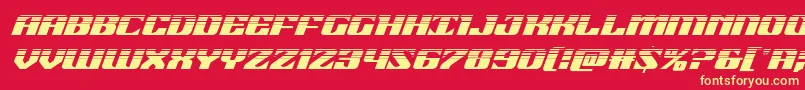 フォント21gunsalutehalfital – 黄色の文字、赤い背景
