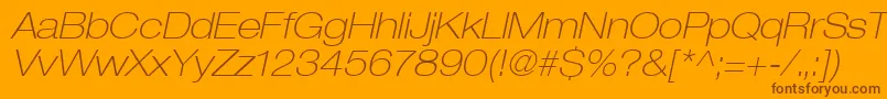 Heaveneticaextd3Thinoblsh Font – Brown Fonts on Orange Background