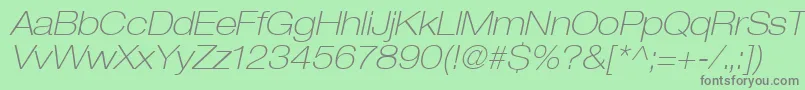 Heaveneticaextd3Thinoblsh Font – Gray Fonts on Green Background