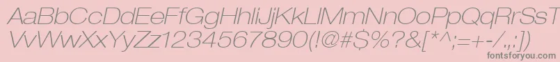 Heaveneticaextd3Thinoblsh Font – Gray Fonts on Pink Background