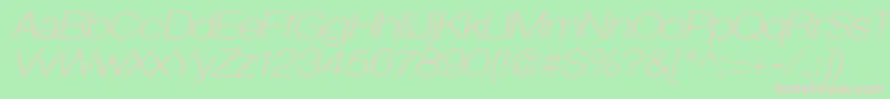 Heaveneticaextd3Thinoblsh Font – Pink Fonts on Green Background