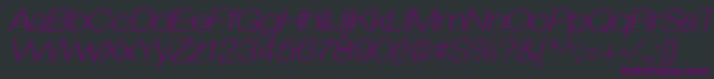 Heaveneticaextd3Thinoblsh Font – Purple Fonts on Black Background