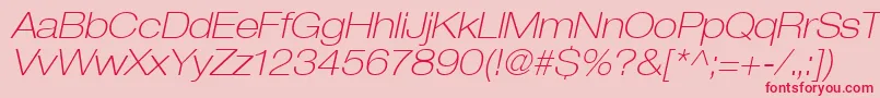 Heaveneticaextd3Thinoblsh Font – Red Fonts on Pink Background