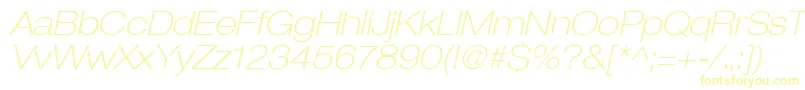 Heaveneticaextd3Thinoblsh Font – Yellow Fonts on White Background