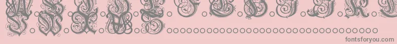 Weitere Informationen zur HentzauInitials-Schriftart HentzauInitials-Schriftart – Graue Schriften auf rosa Hintergrund