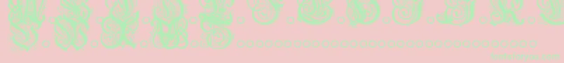 HentzauInitials Font – Green Fonts on Pink Background