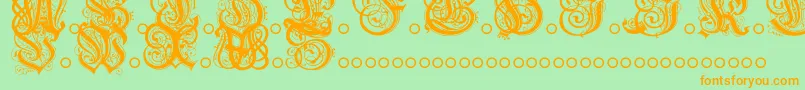 HentzauInitials Font – Orange Fonts on Green Background