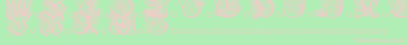 HentzauInitials Font – Pink Fonts on Green Background