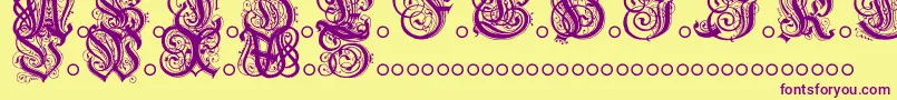 HentzauInitials Font – Purple Fonts on Yellow Background