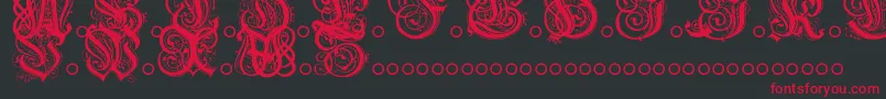 HentzauInitials Font – Red Fonts on Black Background