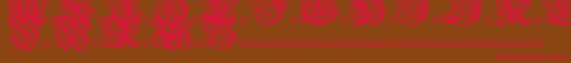 HentzauInitials Font – Red Fonts on Brown Background