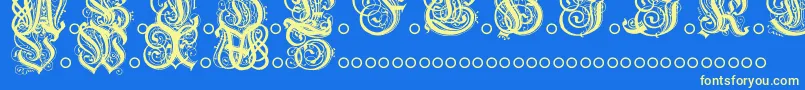 HentzauInitials Font – Yellow Fonts on Blue Background