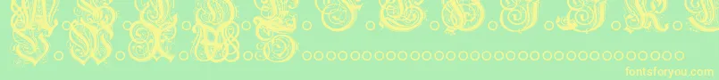 HentzauInitials Font – Yellow Fonts on Green Background