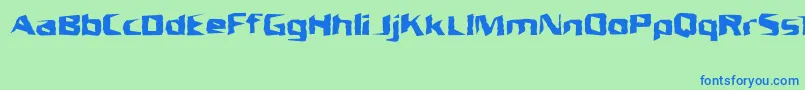 フォントUnresponsiveBrk – 青い文字は緑の背景です。
