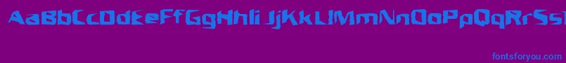 フォントUnresponsiveBrk – 紫色の背景に青い文字
