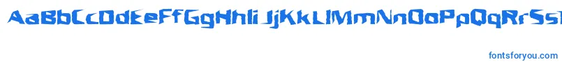 フォントUnresponsiveBrk – 白い背景に青い文字