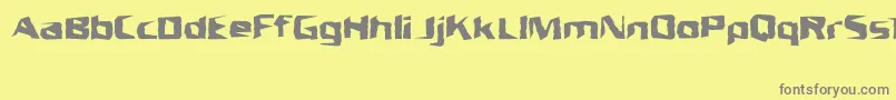 UnresponsiveBrk-fontti – harmaat kirjasimet keltaisella taustalla