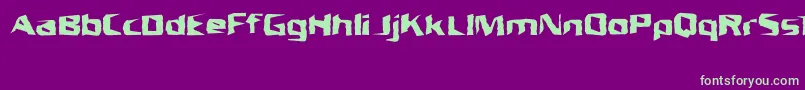 UnresponsiveBrk-Schriftart – Grüne Schriften auf violettem Hintergrund