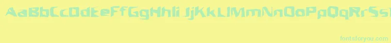UnresponsiveBrk Font – Green Fonts on Yellow Background