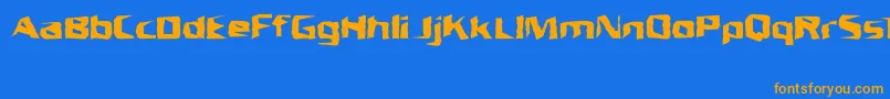 UnresponsiveBrk Font – Orange Fonts on Blue Background