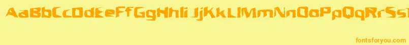 UnresponsiveBrk Font – Orange Fonts on Yellow Background