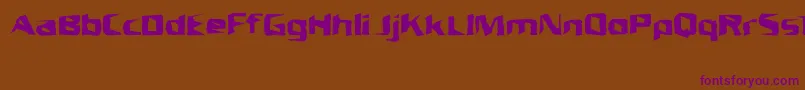 フォントUnresponsiveBrk – 紫色のフォント、茶色の背景