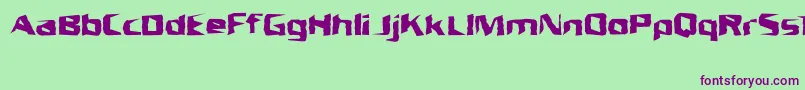 Czcionka UnresponsiveBrk – fioletowe czcionki na zielonym tle