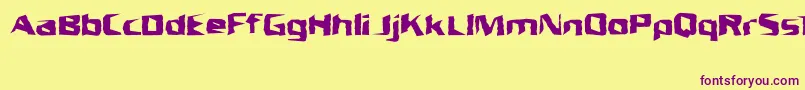 フォントUnresponsiveBrk – 紫色のフォント、黄色の背景