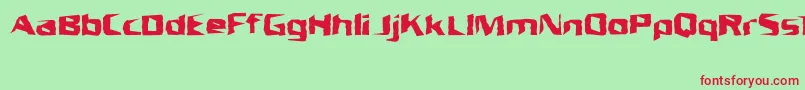 UnresponsiveBrk Font – Red Fonts on Green Background