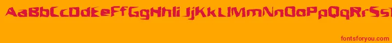 フォントUnresponsiveBrk – オレンジの背景に赤い文字