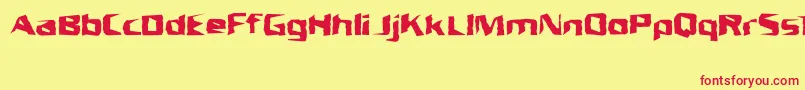 UnresponsiveBrk-Schriftart – Rote Schriften auf gelbem Hintergrund