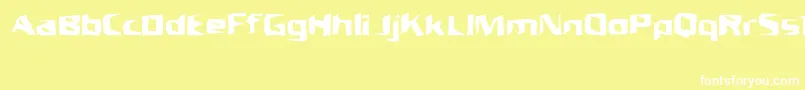 UnresponsiveBrk-fontti – valkoiset fontit keltaisella taustalla