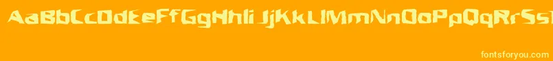 UnresponsiveBrk-fontti – keltaiset fontit oranssilla taustalla