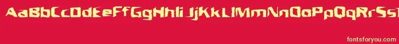 UnresponsiveBrk-fontti – keltaiset fontit punaisella taustalla