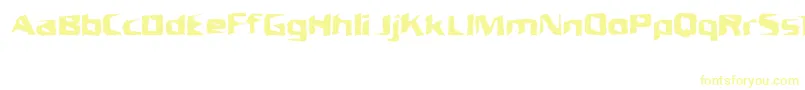 UnresponsiveBrk-Schriftart – Gelbe Schriften auf weißem Hintergrund