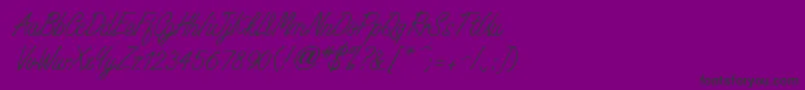 WhisperwriteMedium-Schriftart – Schwarze Schriften auf violettem Hintergrund