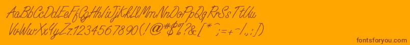 WhisperwriteMedium Font – Brown Fonts on Orange Background