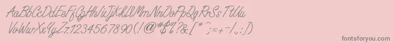 WhisperwriteMedium-Schriftart – Graue Schriften auf rosa Hintergrund