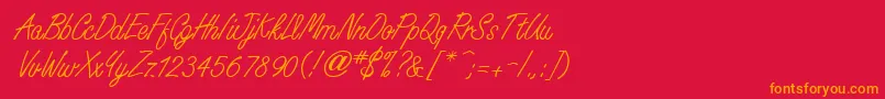 WhisperwriteMedium Font – Orange Fonts on Red Background