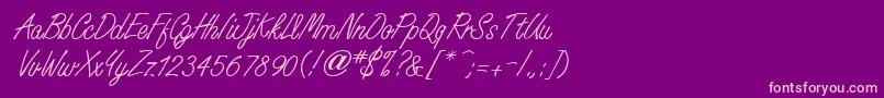 WhisperwriteMedium Font – Pink Fonts on Purple Background