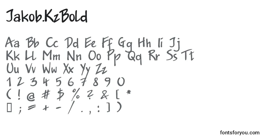 Schriftart Jakob.KzBold – Alphabet, Zahlen, spezielle Symbole