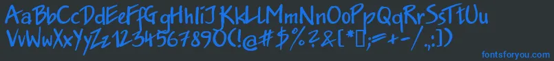 Jakob.KzBold Font – Blue Fonts on Black Background