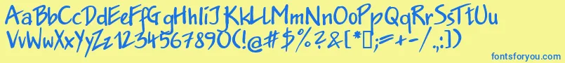 Jakob.KzBold Font – Blue Fonts on Yellow Background