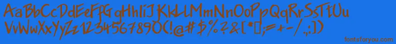 Jakob.KzBold Font – Brown Fonts on Blue Background
