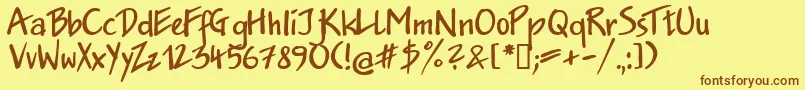 Jakob.KzBold Font – Brown Fonts on Yellow Background